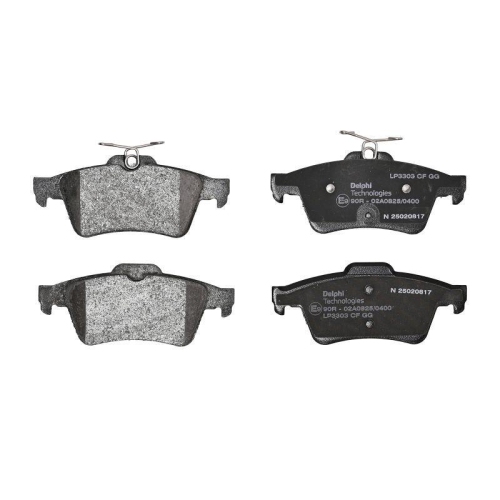 DELPHI LP3303 Bremsbelagsatz, Scheibenbremse f&uuml;r PEUGEOT, Hinterachse