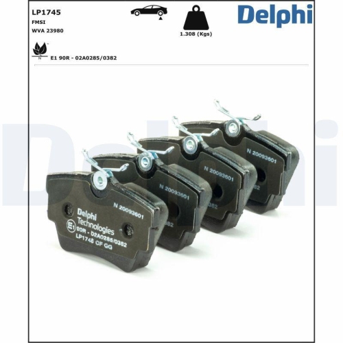 DELPHI LP1745 Bremsbelagsatz, Scheibenbremse f&uuml;r FIAT NISSAN OPEL RENAULT VW