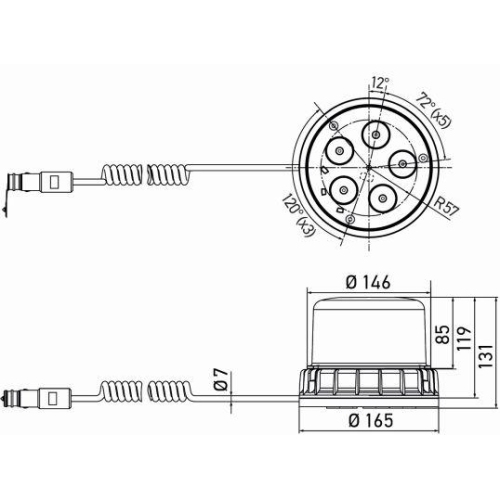 HELLA Rundumkennleuchte 2XD 012 984-101 f&uuml;r
