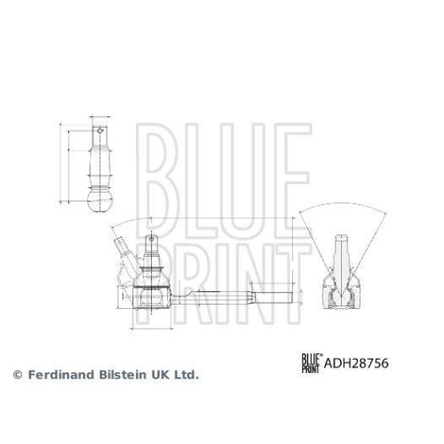 Spurstangenkopf BLUE PRINT ADH28756 f&uuml;r HONDA, Vorderachse links