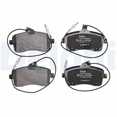DELPHI LP1890 Bremsbelagsatz, Scheibenbremse f&uuml;r PEUGEOT, Vorderachse