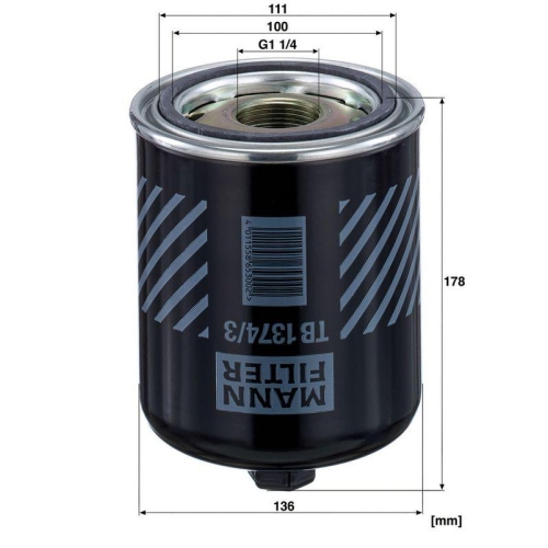 Lufttrocknerpatrone, Druckluftanlage MANN-FILTER TB 1374/3 x f&uuml;r SCANIA