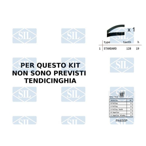 Wasserpumpe + Zahnriemensatz Saleri SIL K1PA655P f&uuml;r AUDI SEAT SKODA VW