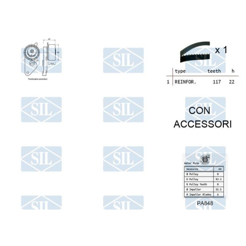 Wasserpumpe + Zahnriemensatz Saleri SIL K1PA848 f&uuml;r FORD MAZDA VOLVO