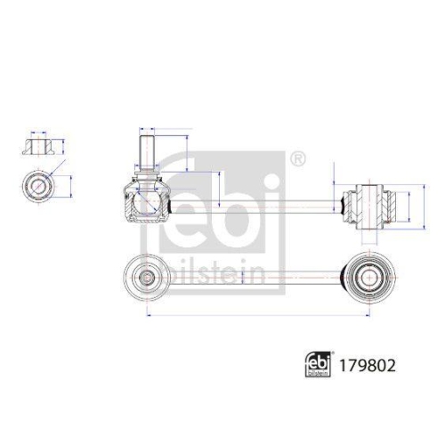 FEBI BILSTEIN Stange/Strebe, Stabilisator 179802 f&uuml;r MAN VW, Hinterachse links