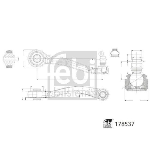 FEBI BILSTEIN Lenker, Radaufh&auml;ngung 178537 f&uuml;r AUDI, Vorderachse rechts, hinten