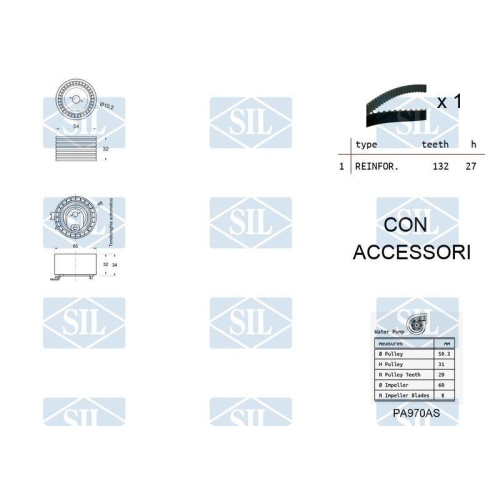 Wasserpumpe + Zahnriemensatz Saleri SIL K1PA970AS für LADA NISSAN RENAULT DACIA