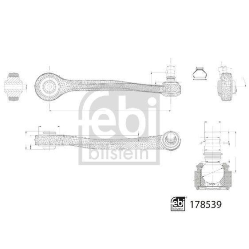 FEBI BILSTEIN Lenker, Radaufh&auml;ngung 178539 f&uuml;r AUDI, Vorderachse rechts, oben