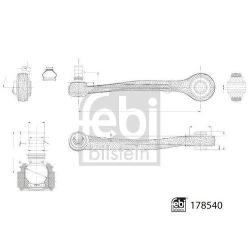 FEBI BILSTEIN Lenker, Radaufh&auml;ngung 178540 f&uuml;r AUDI, Vorderachse links, oben