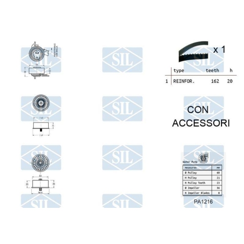 Wasserpumpe + Zahnriemensatz Saleri SIL K1PA1216 für OPEL SAAB VAUXHALL