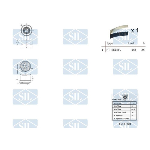 Wasserpumpe + Zahnriemensatz Saleri SIL K1PA1259 für ALFA ROMEO FIAT LANCIA OPEL