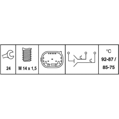 HELLA Temperaturschalter, K&uuml;hlerl&uuml;fter 6ZT 007 835-051 f&uuml;r BMW