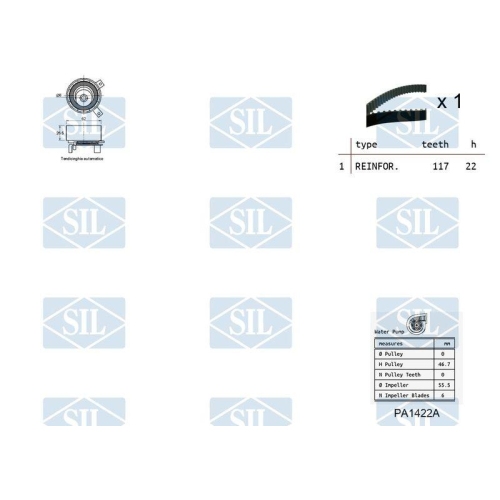 Wasserpumpe + Zahnriemensatz Saleri SIL K1PA1422A f&uuml;r FORD MAZDA VOLVO