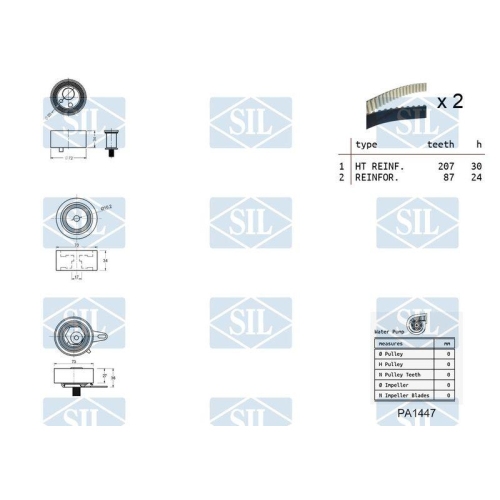 Wasserpumpe + Zahnriemensatz Saleri SIL K1PA1447 f&uuml;r AUDI SEAT SKODA VW
