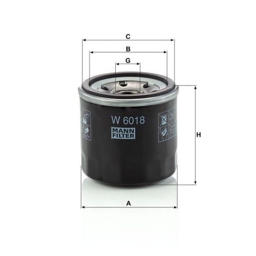 &Ouml;lfilter MANN-FILTER W 6018 f&uuml;r MAZDA