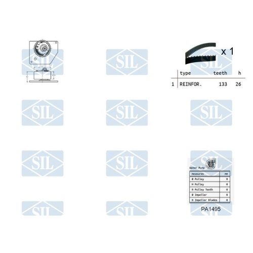 Wasserpumpe + Zahnriemensatz Saleri SIL K1PA1495 f&uuml;r NISSAN RENAULT SUZUKI DACIA