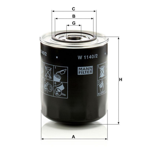 &Ouml;lfilter MANN-FILTER W 1140/2 f&uuml;r FORD VOLVO