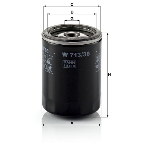 &Ouml;lfilter MANN-FILTER W 713/36 f&uuml;r FORD MAZDA