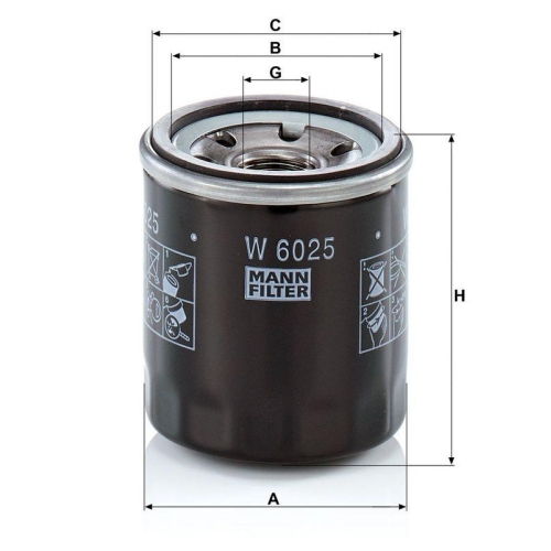 &Ouml;lfilter MANN-FILTER W 6025 f&uuml;r LADA RENAULT