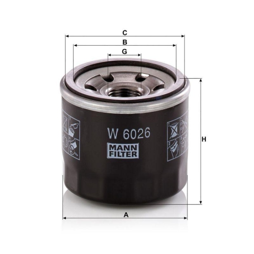 &Ouml;lfilter MANN-FILTER W 6026 f&uuml;r SUZUKI