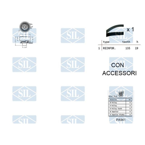 Wasserpumpe + Zahnriemensatz Saleri SIL K2PA941 f&uuml;r AUDI FIAT LANCIA SEAT SKODA
