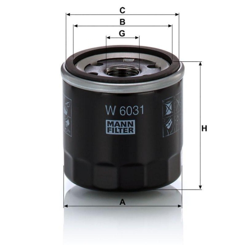 &Ouml;lfilter MANN-FILTER W 6031 f&uuml;r MAZDA TOYOTA