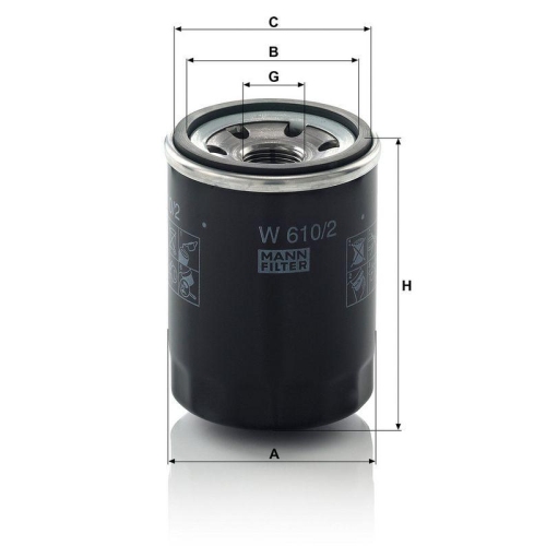 &Ouml;lfilter MANN-FILTER W 610/2 f&uuml;r FORD MAZDA KIA JUNGHEINRICH