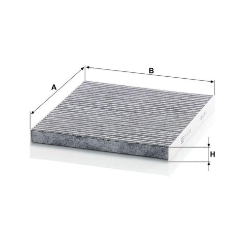 Filter, Innenraumluft MANN-FILTER CUK 23 009 f&uuml;r FIAT, unter der Mittelkonsole