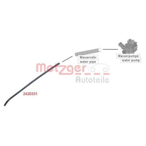 K&uuml;hlerschlauch METZGER 2420331 f&uuml;r FIAT
