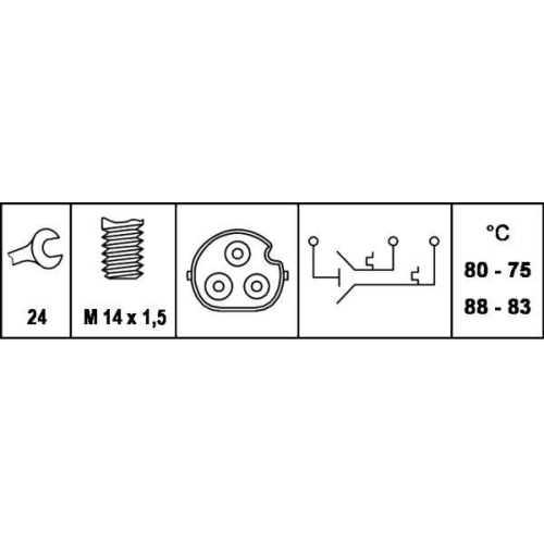 HELLA Temperaturschalter, K&uuml;hlerl&uuml;fter 6ZT 007 837-101 f&uuml;r BMW ABARTH