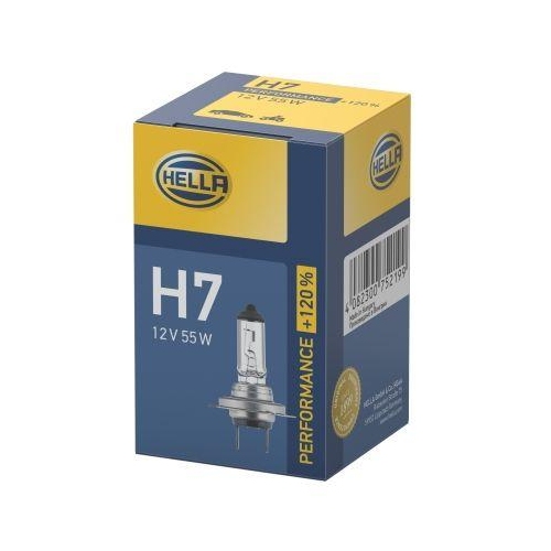 HELLA Glühlampe, Abbiegescheinwerfer 8GH 223 498-031 PERFORMANCE UP TO 120% für