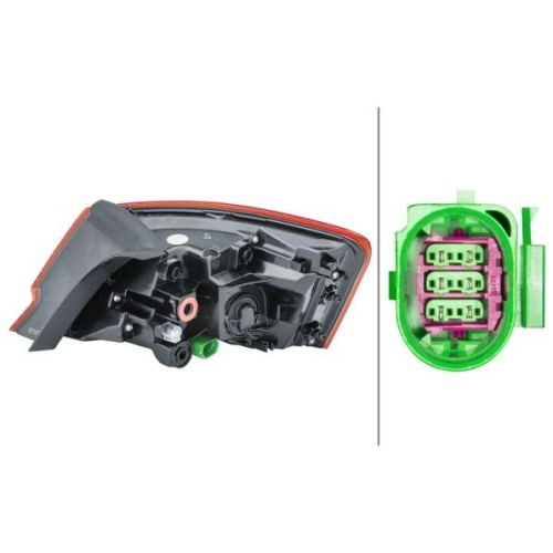 HELLA Heckleuchte 2SD 012 831-031 für AUDI, links