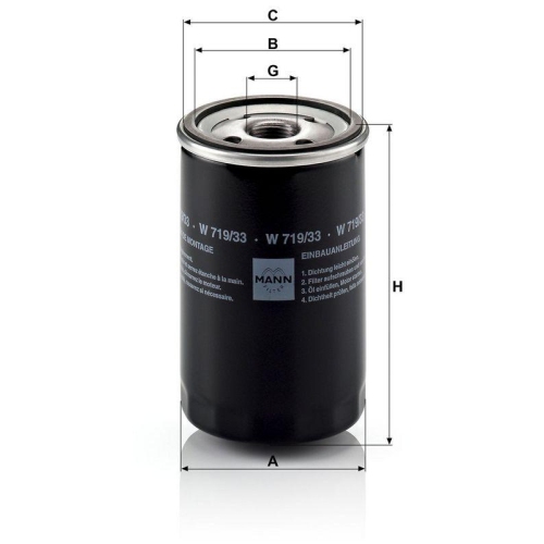 &Ouml;lfilter MANN-FILTER W 719/33 f&uuml;r ROVER