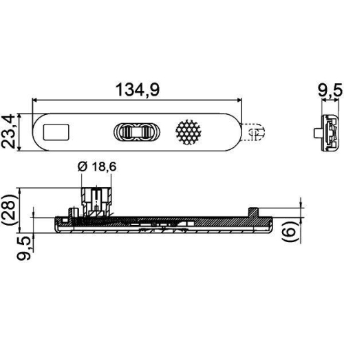 HELLA Umrissleuchte 2XS 009 226-107 für, seitlicher Anbau