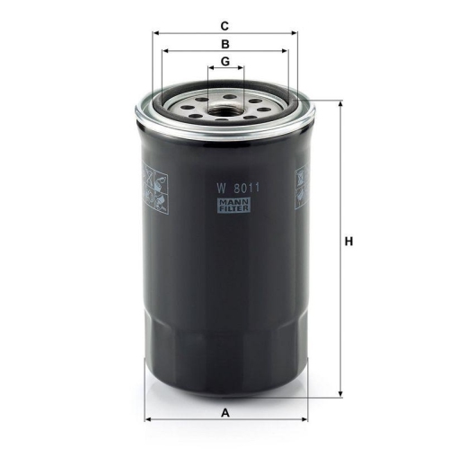 &Ouml;lfilter MANN-FILTER W 8011 f&uuml;r HYUNDAI