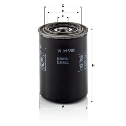 &Ouml;lfilter MANN-FILTER W 816/80 f&uuml;r DAIHATSU FORD ISUZU MAZDA MITSUBISHI TOYOTA