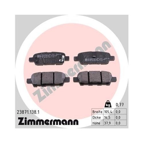 Bremsscheibe ZIMMERMANN 200.2523.20 COAT Z für NISSAN RENAULT, Hinterachse