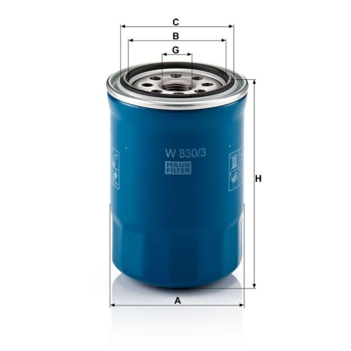 &Ouml;lfilter MANN-FILTER W 830/3 f&uuml;r HYUNDAI CLAAS LS