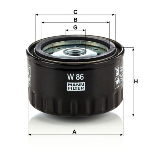&Ouml;lfilter MANN-FILTER W 86 f&uuml;r FIAT