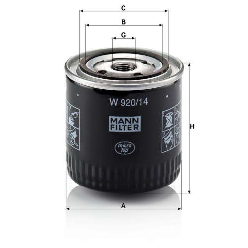 &Ouml;lfilter MANN-FILTER W 920/14 f&uuml;r FORD MAZDA NISSAN TOYOTA GENERAL MOTORS HYSTER