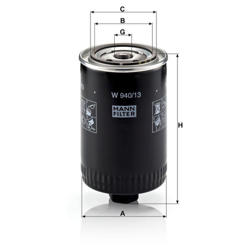 &Ouml;lfilter MANN-FILTER W 940/13 f&uuml;r VAG