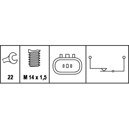HELLA Schalter, R&uuml;ckfahrleuchte 6ZF 008 621-041 f&uuml;r MITSUBISHI VOLVO HYUNDAI
