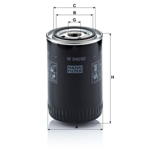 &Ouml;lfilter MANN-FILTER W 940/62 f&uuml;r CITRO&Euml;N FIAT IVECO PEUGEOT ANTONIO CARRARO