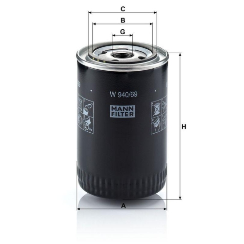 &Ouml;lfilter MANN-FILTER W 940/69 f&uuml;r IVECO MITSUBISHI OTOKAR