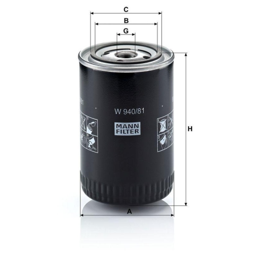 &Ouml;lfilter MANN-FILTER W 940/81 f&uuml;r DAIHATSU MAZDA TOYOTA JUNGHEINRICH