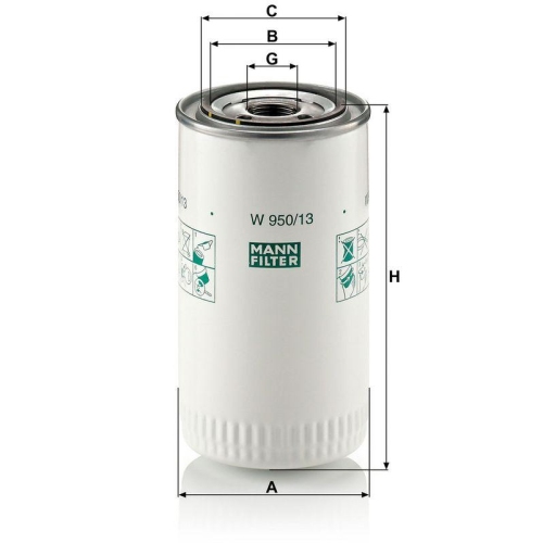 Hydraulikfilter, Automatikgetriebe MANN-FILTER W 950/13 f&uuml;r VOLVO RENAULT TRUCKS