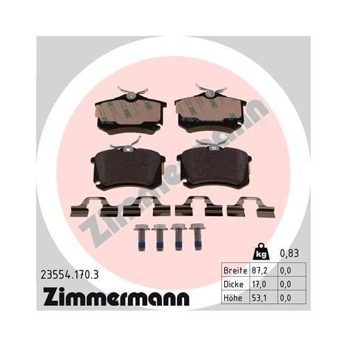 Bremsscheibe ZIMMERMANN 100.3337.20 COAT Z für VAG, Hinterachse