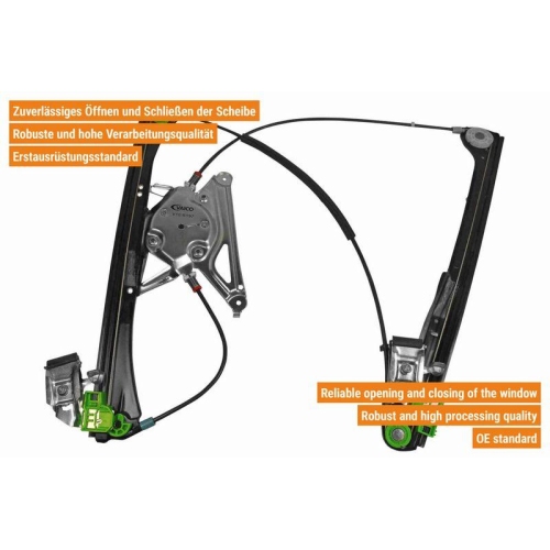 VAICO Fensterheber links und rechts elektrisch vorne V10-6197 + V10-6198 f&uuml;r VW