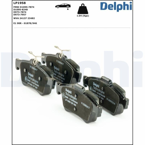 DELPHI LP1958 Bremsbelagsatz, Scheibenbremse f&uuml;r CITRO&Euml;N FORD JAGUAR MAZDA OPEL