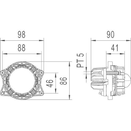 HELLA Hauptscheinwerfer 1TL 998 670-041 f&uuml;r BOMAG, links, rechts